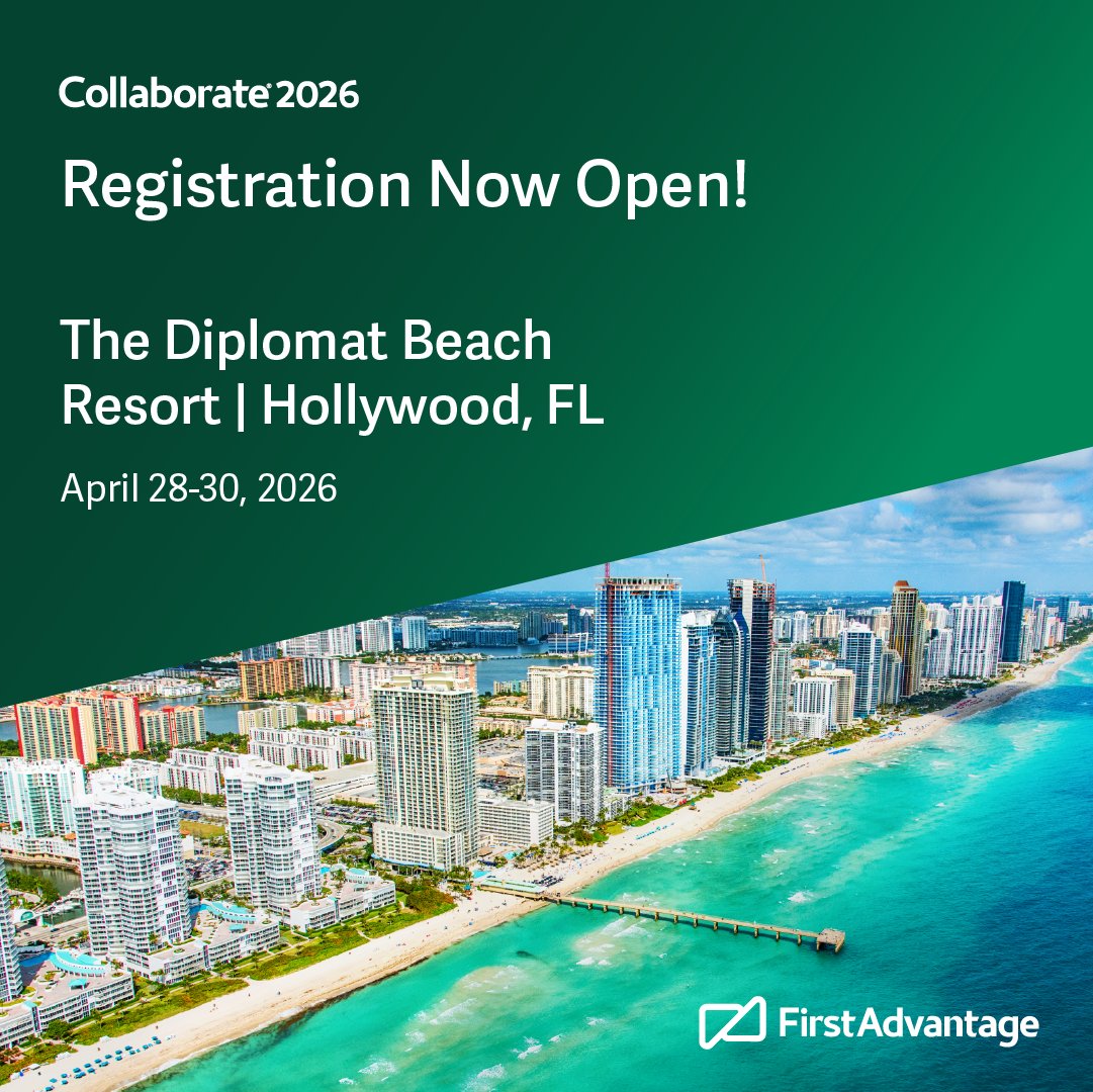 firstadvantage's tweet image. Coming this April: Collaborate 2026. ✨

Our annual #BackgroundScreening conference and HR networking meeting for customers, partners, and invited guests returns to Florida next year at the @DiplomatFlorida.

Secure your spot now: hubs.ly/Q03TPrls0.

#FACollaborate