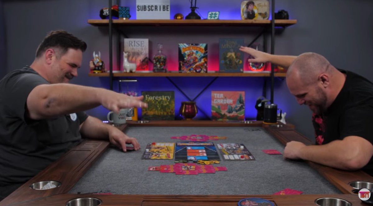 Moments before Whistlestop, the wrestling train, pinned the wild woman Grizzabelle!

Come try out "Rowdy Partners" and say "hi to us at #PAXUnplugged, Capstone booth #2127.