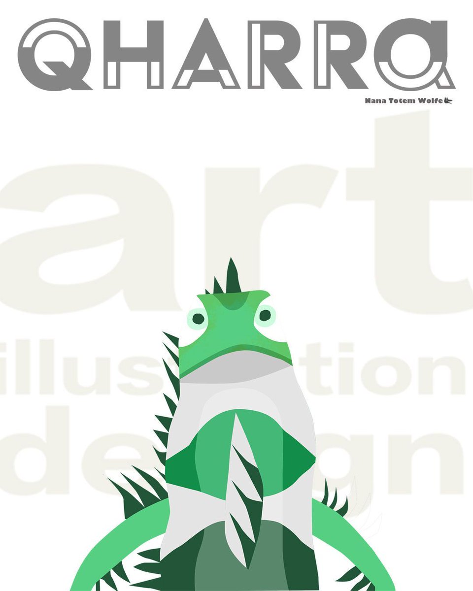NanaTotemWolfe's tweet image. My Iguana Portrait crawled onto the cover of Qharro  🦎✨
Whimsical vibes, bold colors, and a touch of graphic mischief.

#Qharro #ArtistFeature #IguanaIllustration #WhimsicalArt #CoverArt #AnimalArt