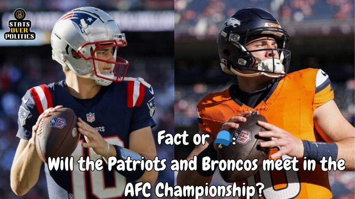 StatsOrPolitics's tweet image. Fact or 🧢:Will the Patriots and Broncos meet in the AFC Championship? (Full Segment)
#factor🧢 #statsoverpolitics #NEPats  #BroncosCountry  #nfl #NFLTwitter #fyp 
youtu.be/0Mmwy4UwuyE