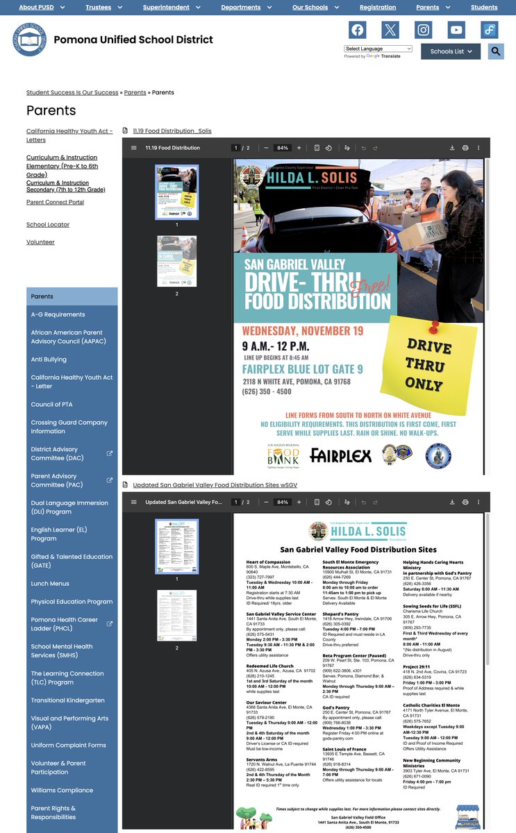 Communities of Pomona and Diamond Bar visit our "Parents" link on our website for valuable resources for your family! #StudentSuccessIsOurSuccess