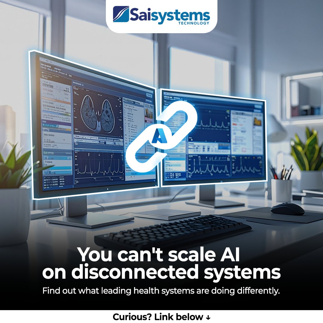 SaisystemsTech's tweet image. No unified data = no AI results. This article explains why. hubs.li/Q03Tt7SN0
#HealthcareAI #DataStrategy #UnifiedData #HealthTech #CloudHealth