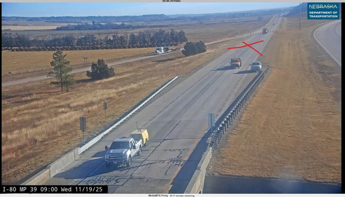 Nebraska511's tweet image. #Potter Roadwork I-80 WB at MM 38 the road is closed for Bridge repair. Traffic will follow the mark detour on the ramps.
new.511.nebraska.gov/event/NECARS5-…