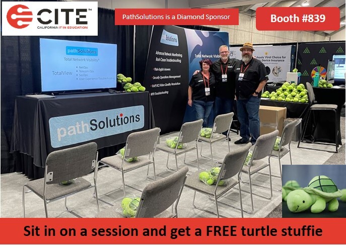 goPathSolutions's tweet image. Attending #CITE2025? Stop by booth 839 and speak to one of our Network IT Experts, who are ready to answer your questions. Sit in on a session on network troubleshooting and get a FREE turtle stuffie. #NetworkTroubleshooting #EdTech na2.hubs.ly/H026zLq0