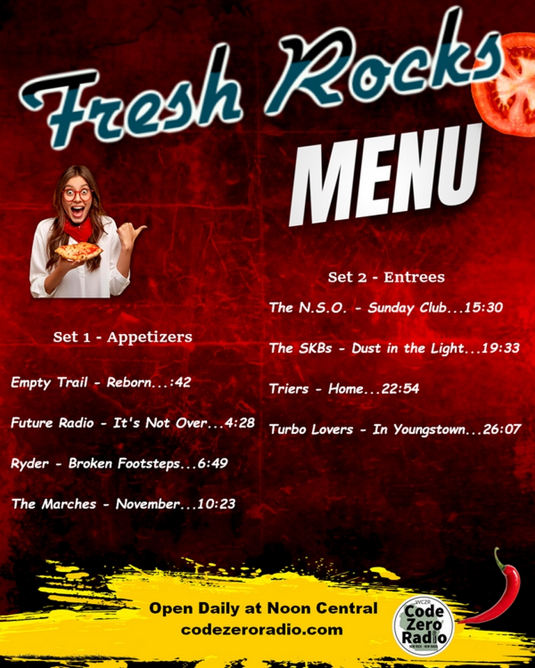 CodeZeroRadio's tweet image. Mid week musical munchies! 
Noon Central on
codezeroradio.com
or download our app for goodness on the go!