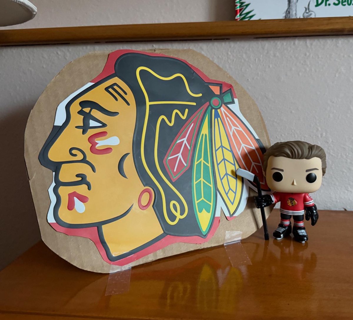 HrubyThruby's tweet image. My wife and I only watch sports. The kids refuse and watch something else. So taking them to a couple Blackhawks games last week was a bit of a gamble. But this is their new room decor. Maybe we’re gonna win this battle yet.