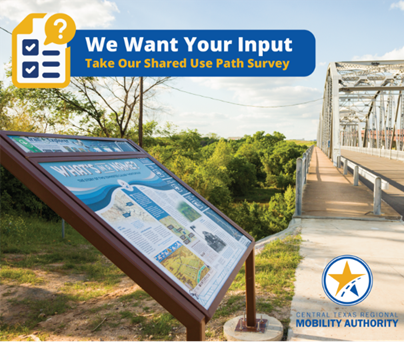 We want your feedback! Take our short survey to share your experience on our Shared Use Paths. Your input can help shape future improvements: surveymonkey.com/r/HDZ2HTR