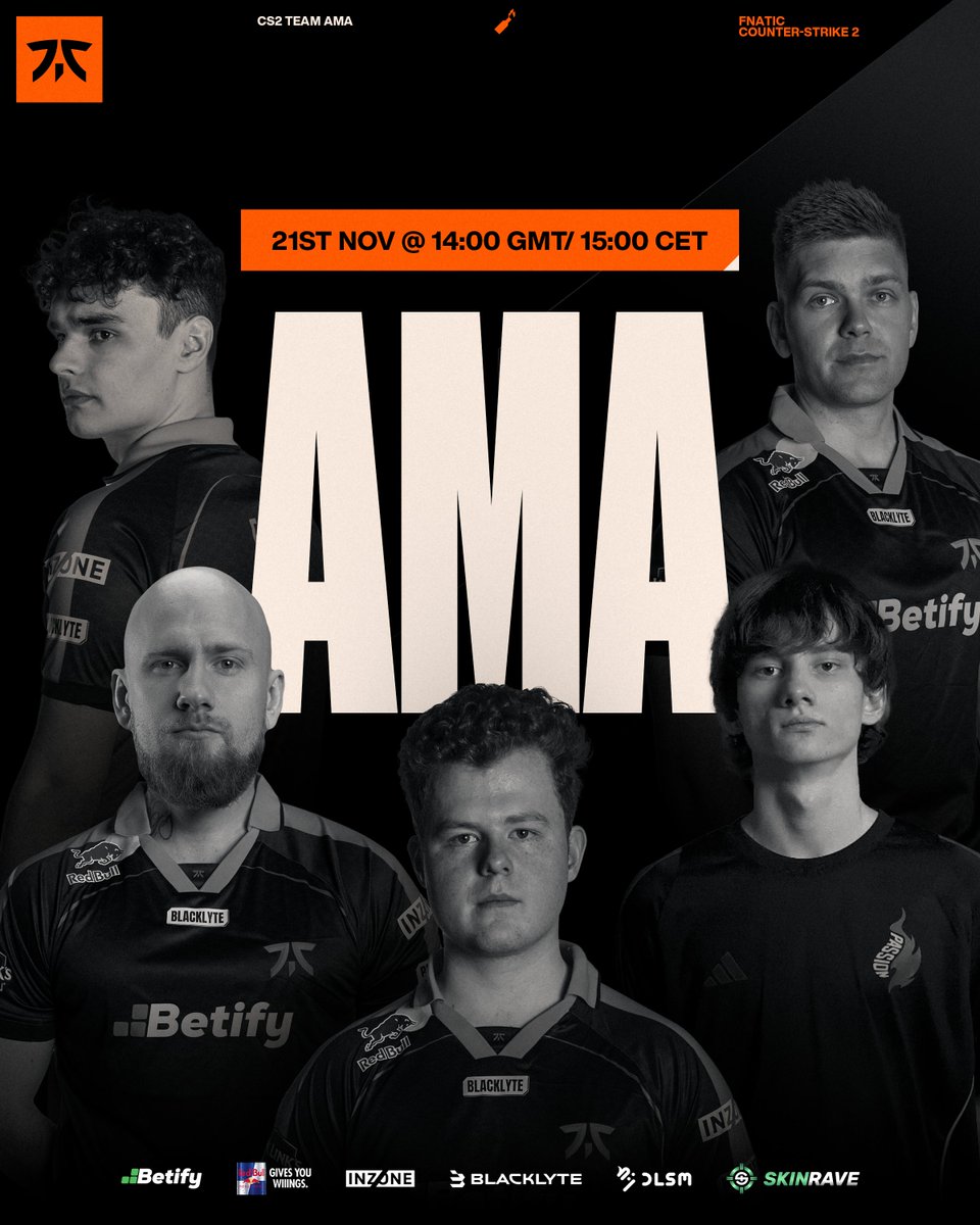 FNATICCS2's tweet image. Got anything you want to ask the team ahead of the Budapest Major? They’re answering your questions on the app this Friday @ 15:00 CET!   

Send them in here: fna.tc/CS2-AMA