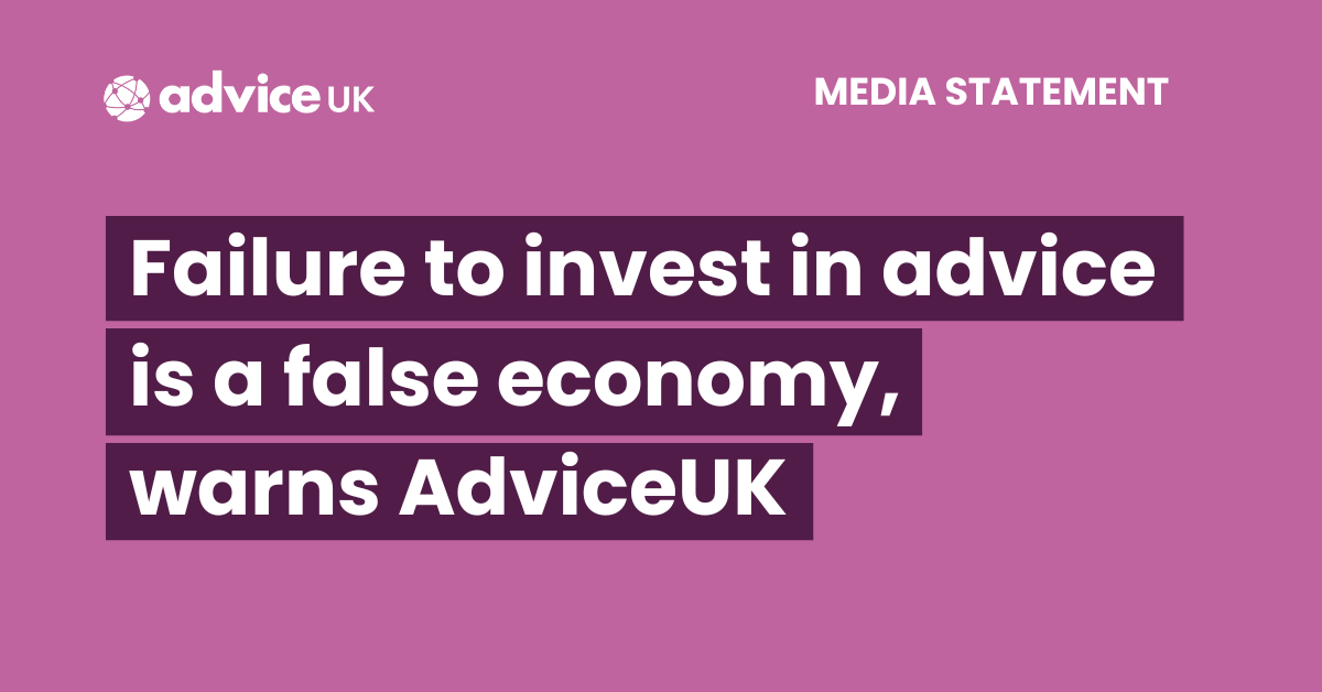 advicesector's tweet image. Failure to invest in advice is a false economy, warns AdviceUK adviceuk.org.uk/2025/11/19/fai…