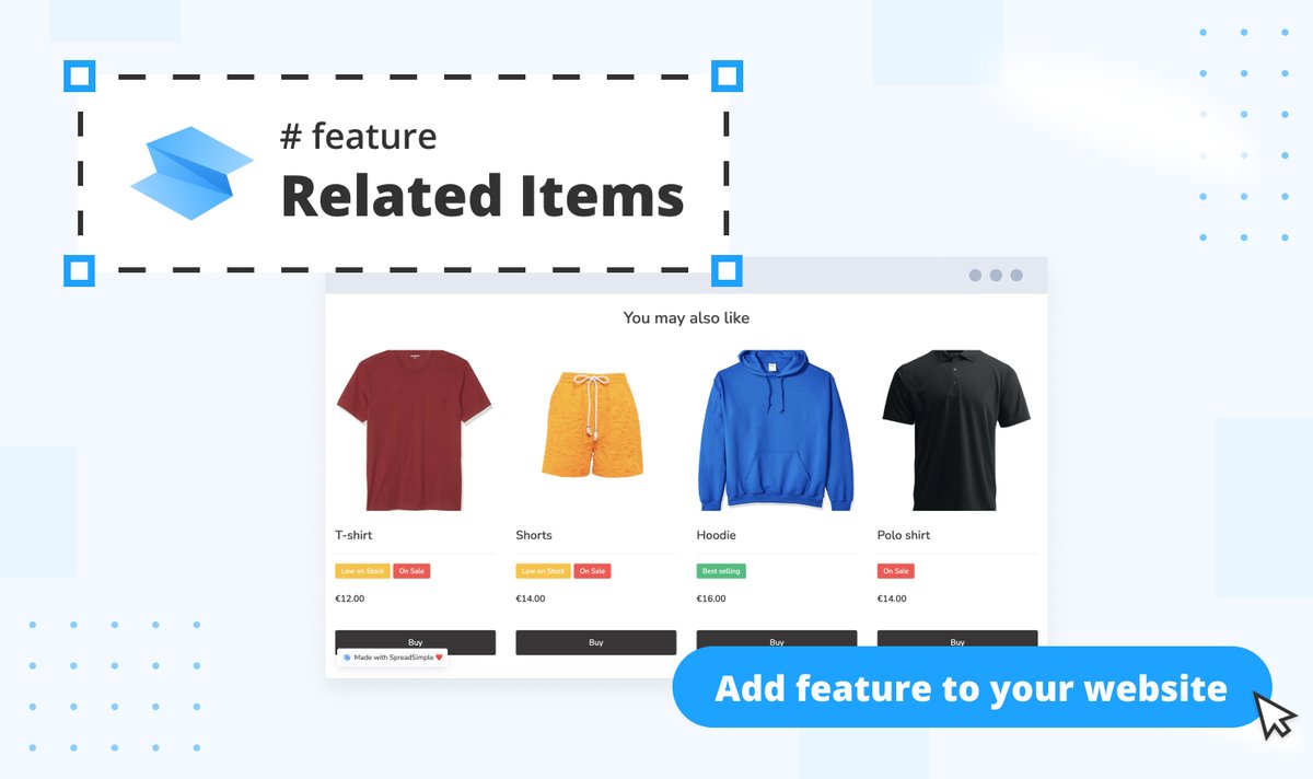 Want an easy way to keep visitors browsing your store longer? Check out the Related Items feature! 👕 🛒

Show your customers additional products they might love — right next to the one they’re already viewing. 

Learn how to set it up: 
cutt.ly/mtriTZMO