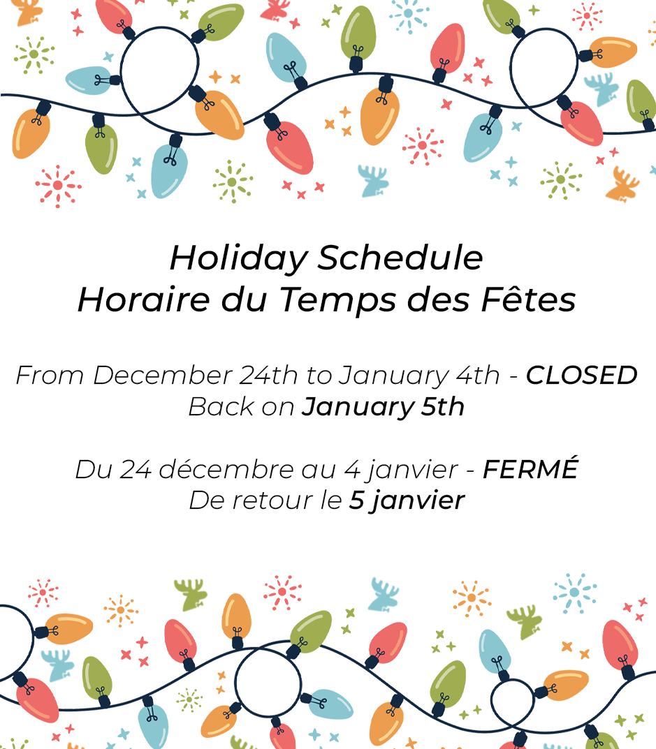ClassyMoose_TM's tweet image. Here’s our schedule for the Holiday break with the dates when we will be taking a little holiday break.
Thank you for your support all year long! 
-
Voici notre horaire pour les fêtes où nous prendrons un petite pause.
Merci pour votre soutien tout au long de l&apos;année !
