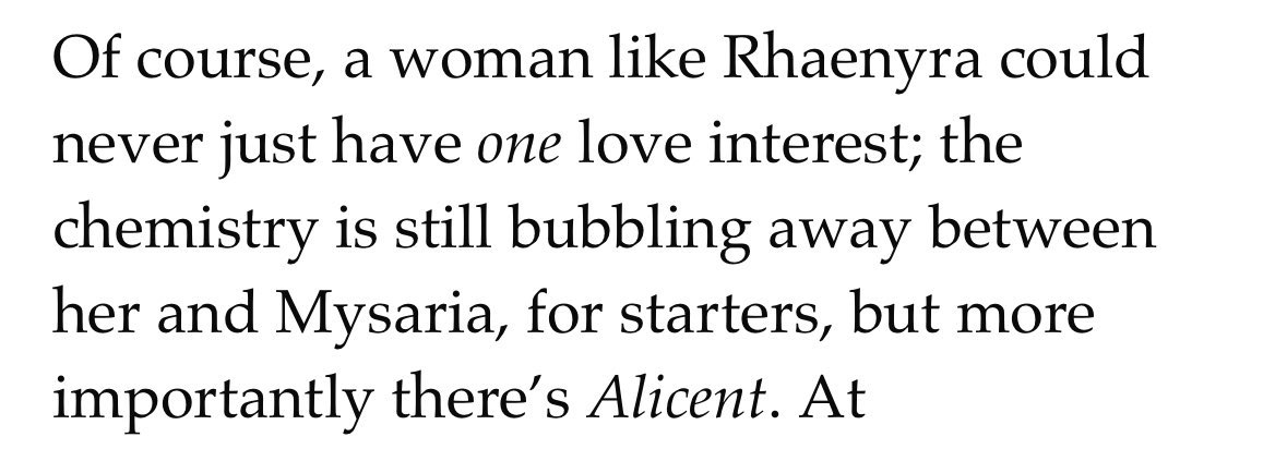 toutestt's tweet image. Alicent in italics