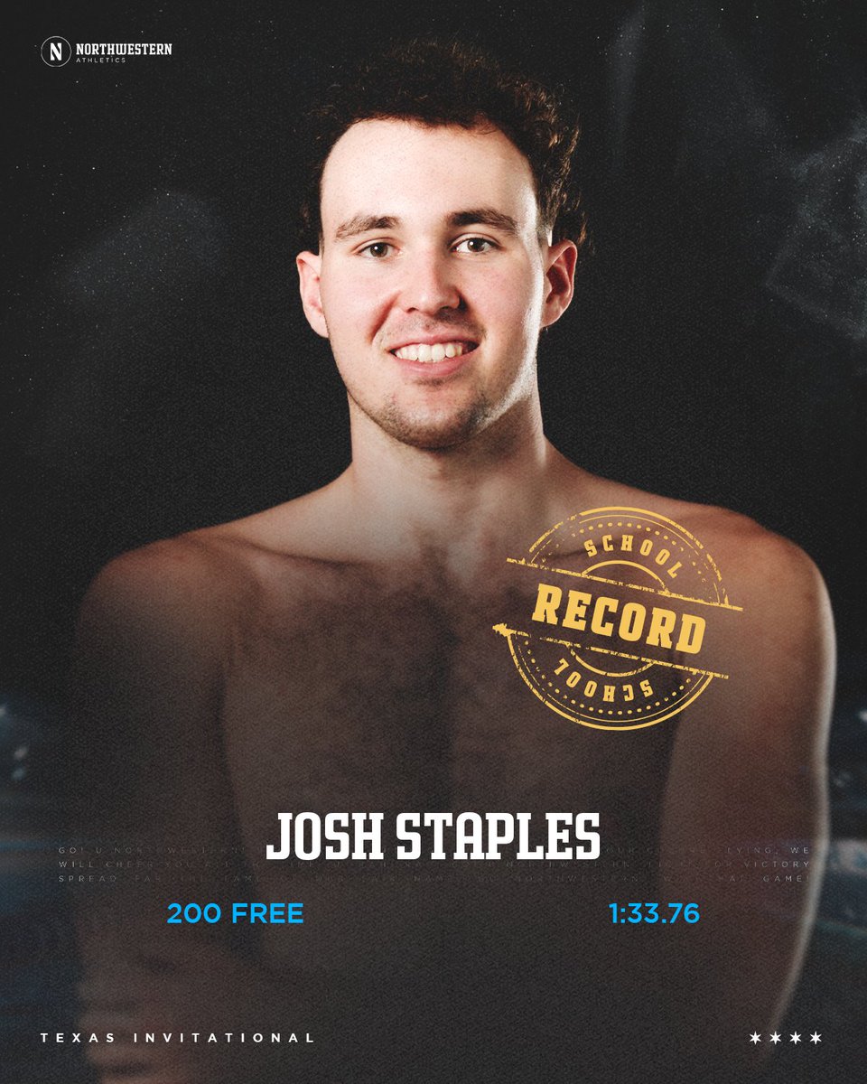 One for the Record Books 📚

Last night's men's 800 free relay team smashed the school record in 6:16.48, including a school-record 1:33.76 in the leadoff leg by Josh Staples 👏