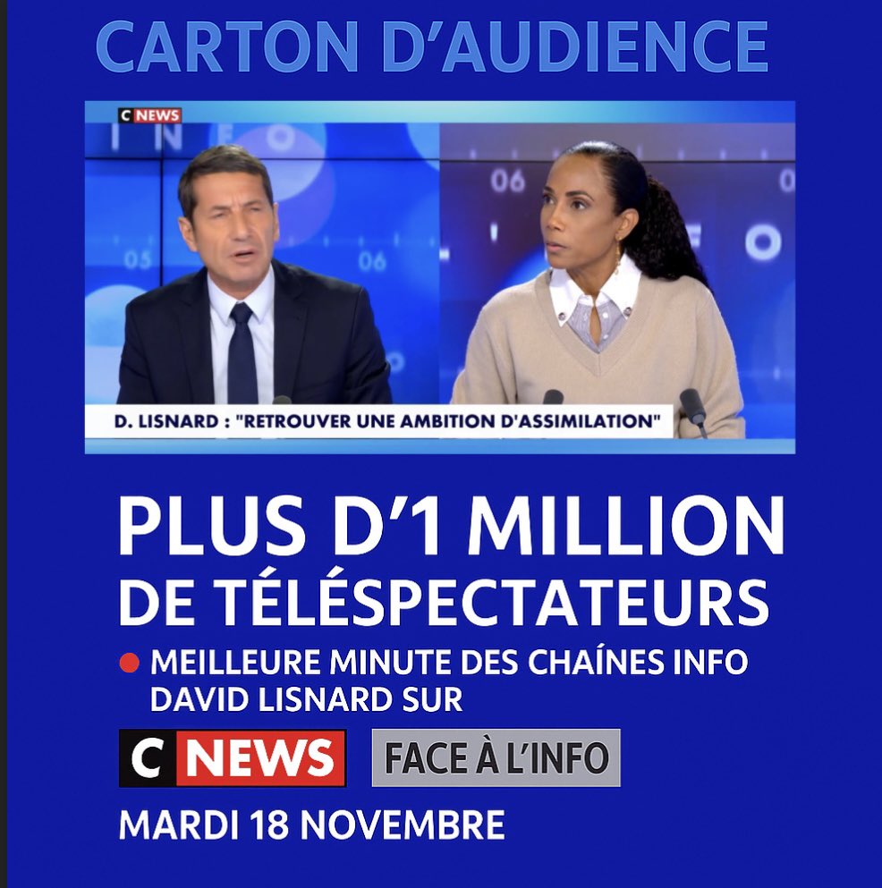 christine_kelly's tweet image. Toute l’interview de @davidlisnard de @nouv_energie a dépassé le million de téléspectateurs, du début à la fin. 📈🔥
Merci . #facealinfo