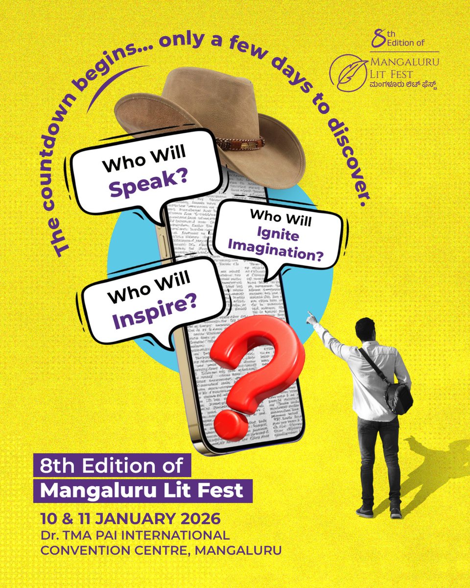 mlrlitfest's tweet image. The wait is almost over! 

Who will grace the stage and ignite minds at the 8th Mangaluru LitFest? 🗣️💡 The speaker reveal is just around the corner! Stay tuned for an unforgettable literary experience! 📚 
#MlrLitFest