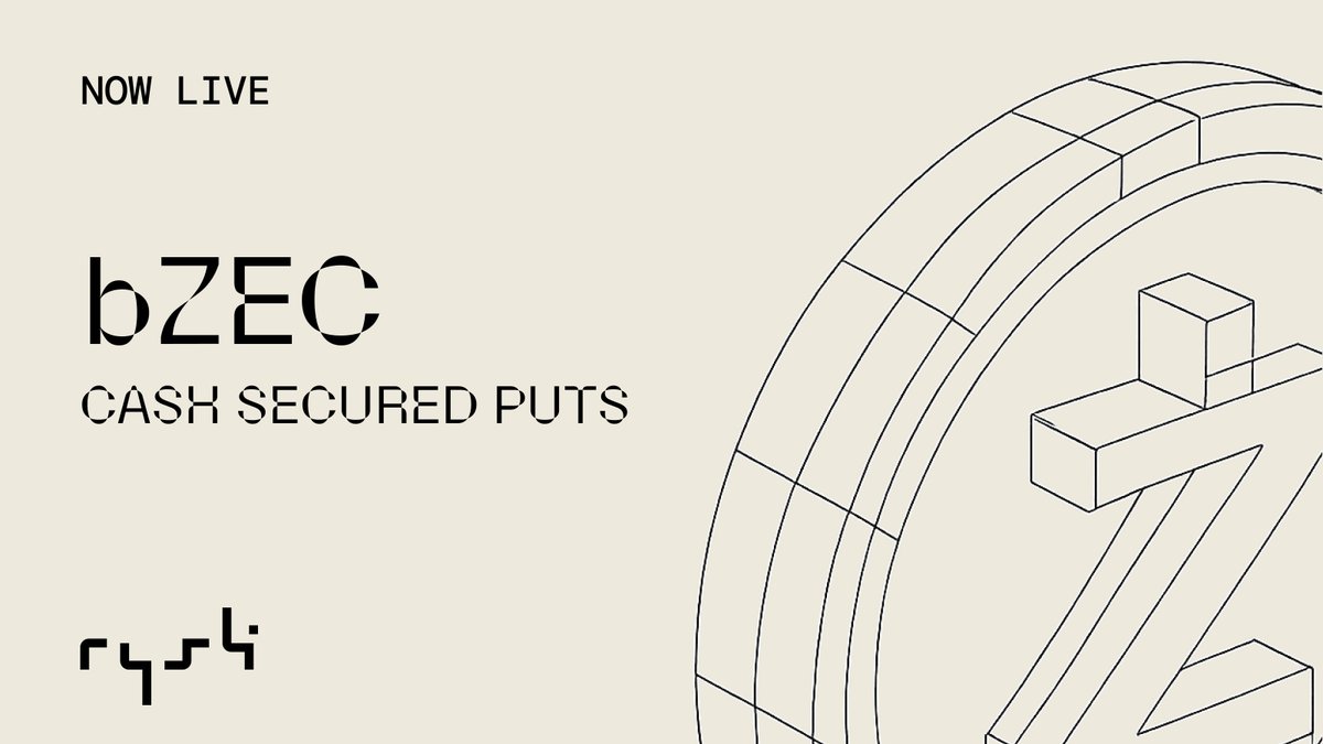 Cash secured puts on ZEC are now live!

Earn upfront premium on <a href="/USDT0_to/">USDT0</a>  while setting the price you’re willing to buy <a href="/_Bitfrost_/">Bitfrost</a> bZEC at expiry.

app.rysk.finance/earn/999/bZEC/…