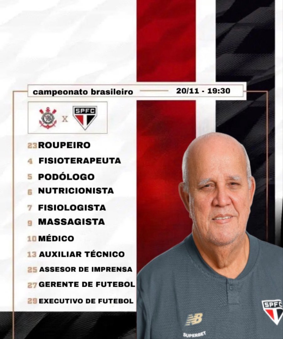 sp100qualidade's tweet photo. são paulo escalado pra enfrentar o corinthians 👊 https://t.co/mnPmZYPQ7p