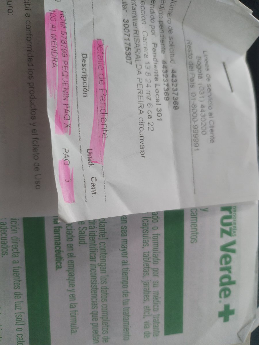 CO04597758's tweet photo. @Supersalud @petrogustavo @MinSaludCol @CruzVerdeCo pido el favor a la super salud, me ayude a que cruz verde Pereira av circunvalar calle 8 me entregue los pañitos pendientes de hace un mes, me dicen que ya vencieron y no los entrega. https://t.co/kKDfD25VHt