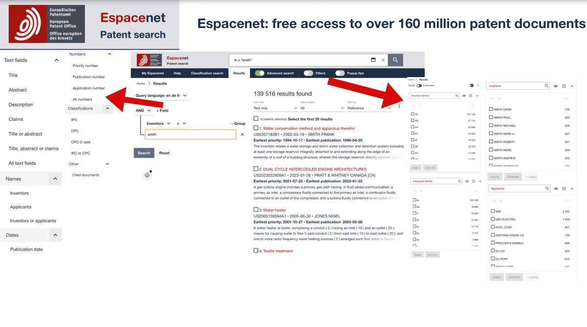 cyb_detective's tweet image. ESPACENET

An excellent system for searching for patent-related information. Over 160 million documents from around the world.

A huge number of parameters and filters for advanced search (by inventor name, country, language, publication date, etc.)

worldwide.espacenet.com