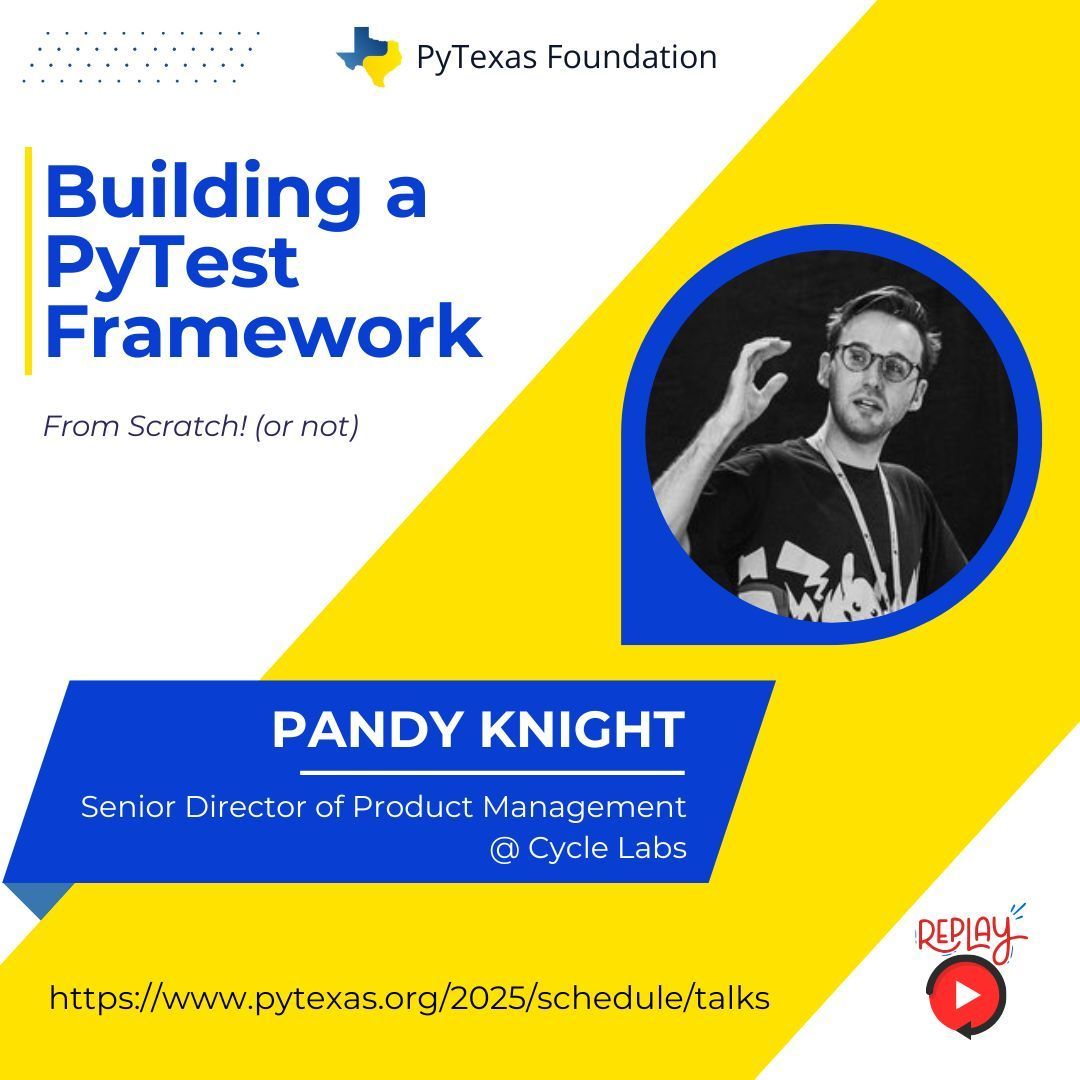 pytexas's tweet image. Ever wondered what makes #pytest so powerful? 🧠

This #PyTexasConference2025 talk breaks it down by building a #python test framework from scratch!

🎥 Watch the replay and master testing from the inside out! Thanks @automationpanda

buff.ly/thfgsxV