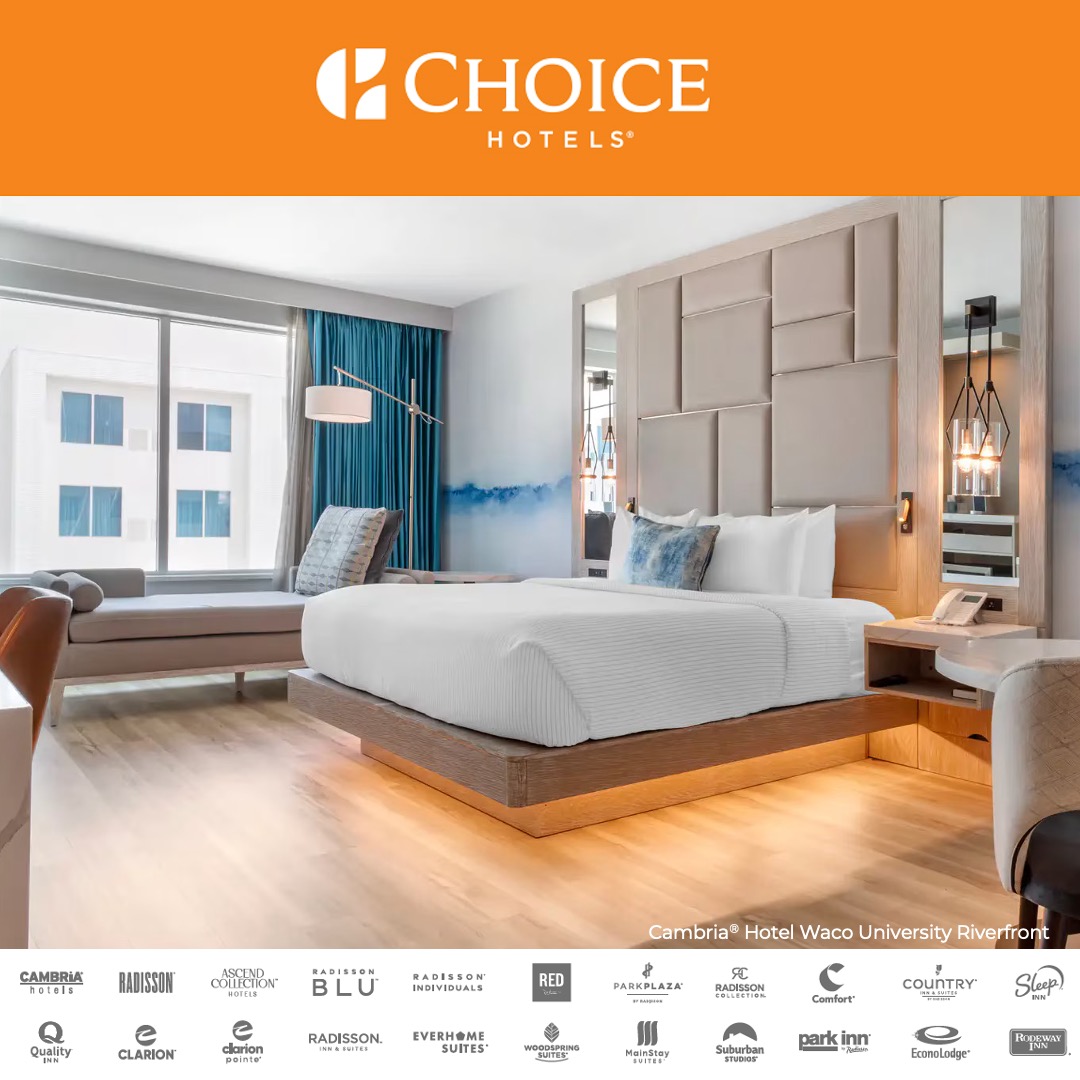 Cambria® Hotel Waco University Riverfront
Book now and save 10% using Rate Access Codes HFH/EZR in the GDS.
#ChoiceHotels #CambriaHotels #BusinessTravel #Waco
