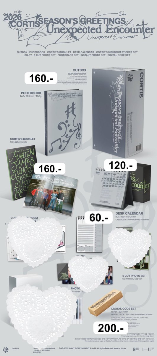 หาร 2026 Cortis season’s greetings : Unexpected Encounter 
🫶🏻สั่งร้านแล้วค่า

ราคาตามภาพ
(ถ้ารับทั้งหมดเหลือ 600฿)

ส่งกลับแอร์ ✈️
ค่าส่งเหมา 45
สนใจ DM
#ตลาดนัดcortis #cortis