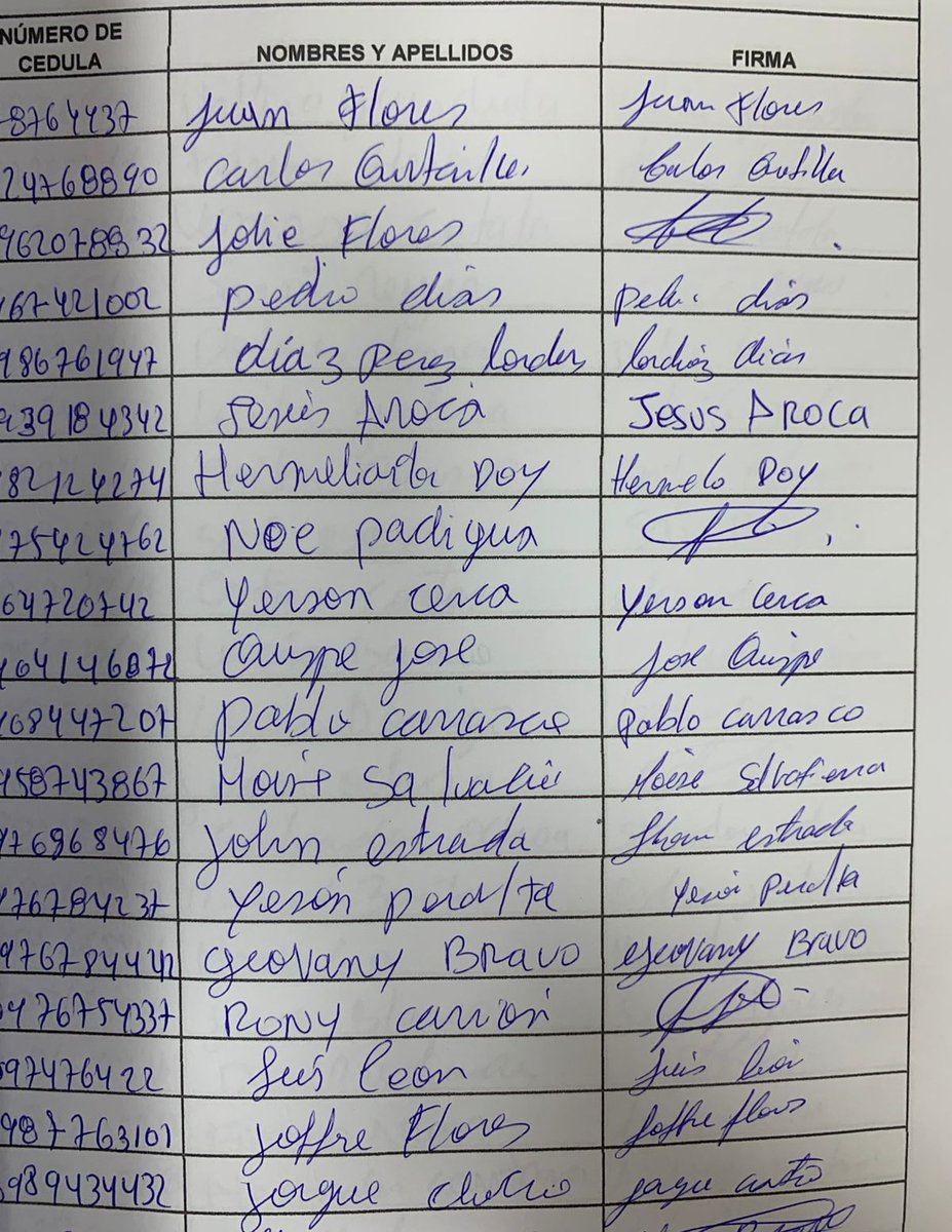 JuanYcaza1's tweet image. Seguimos con los números de cédula, nombres, apellidos… y las “firmas”.

¿Qué opinan de estas? Todas ingresadas en un proceso judicial.

Pareciera que abrieron una base de datos, repartieron la lista y pusieron a varias personas a llenar y llenar. 

Dirán que “la persona les…