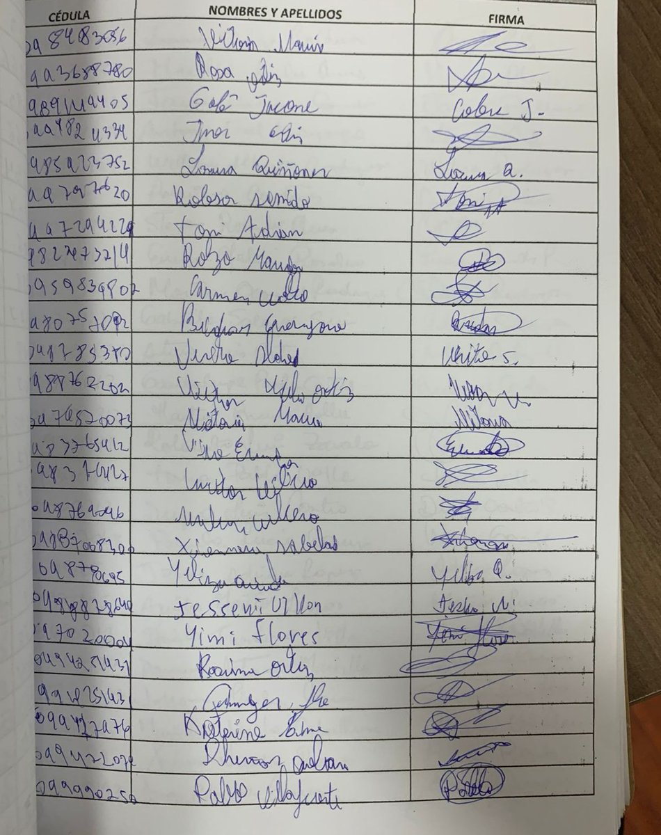 JuanYcaza1's tweet image. Seguimos con los números de cédula, nombres, apellidos… y las “firmas”.

¿Qué opinan de estas? Todas ingresadas en un proceso judicial.

Pareciera que abrieron una base de datos, repartieron la lista y pusieron a varias personas a llenar y llenar. 

Dirán que “la persona les…