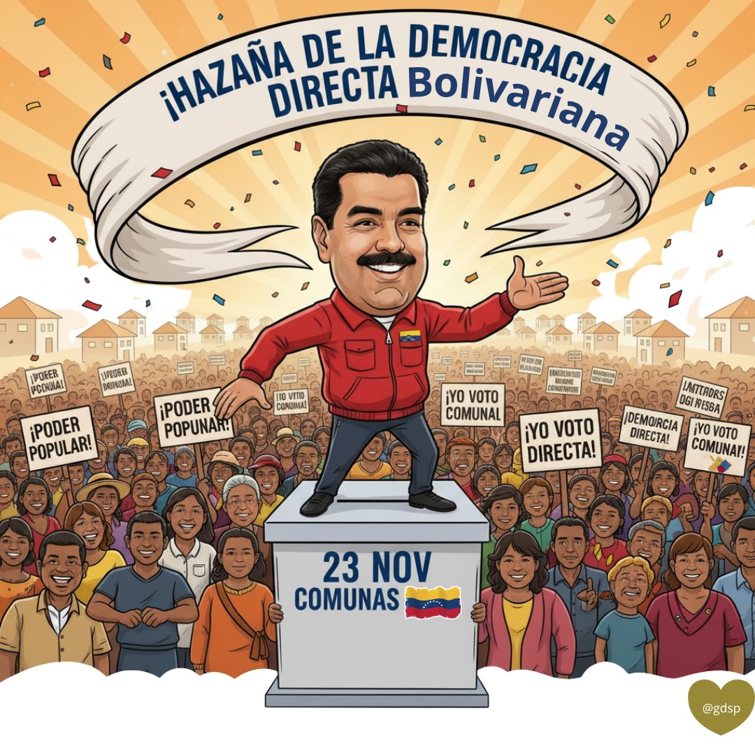 igisleidy's tweet image. ¡GRAN RETO CUMPLIDO! 🇻🇪 El Pdte. @NicolasMaduro subraya el carácter histórico de las elecciones comunales del #23Nov. Con +8mil centros electorales establecidos por el #PoderPopular, ¡esto es una hazaña de la democracia directa bolivariana!
​✨ #ComunaONada
👉 #DemocraciaDirecta