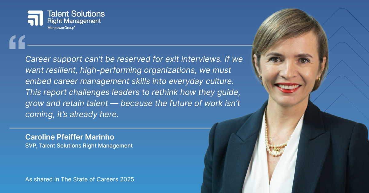 rightmanagement's tweet image. Career support shouldn’t start at the exit interview.

Caroline Pfeiffer Marinho challenges leaders to rethink how we guide and grow talent — every day, not once a year.

Download The Career Imperative: bit.ly/46Kmcpt