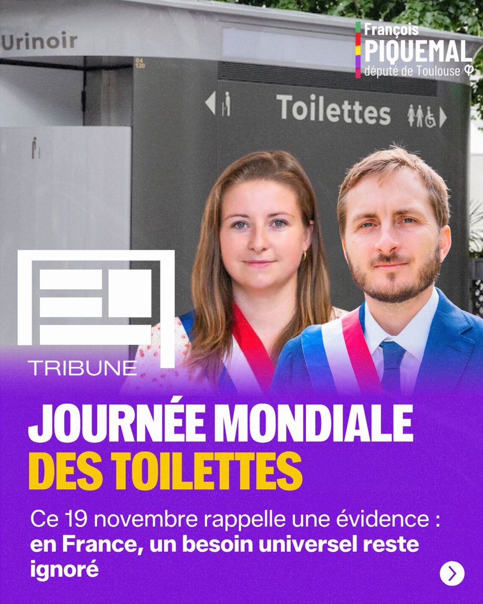 FraPiquemal's tweet image. 🚽 Journée mondiale des toilettes 

Ce 19 novembre rappelle une évidence : en France, un besoin universel reste ignoré. 

À dérouler 👇 🧻