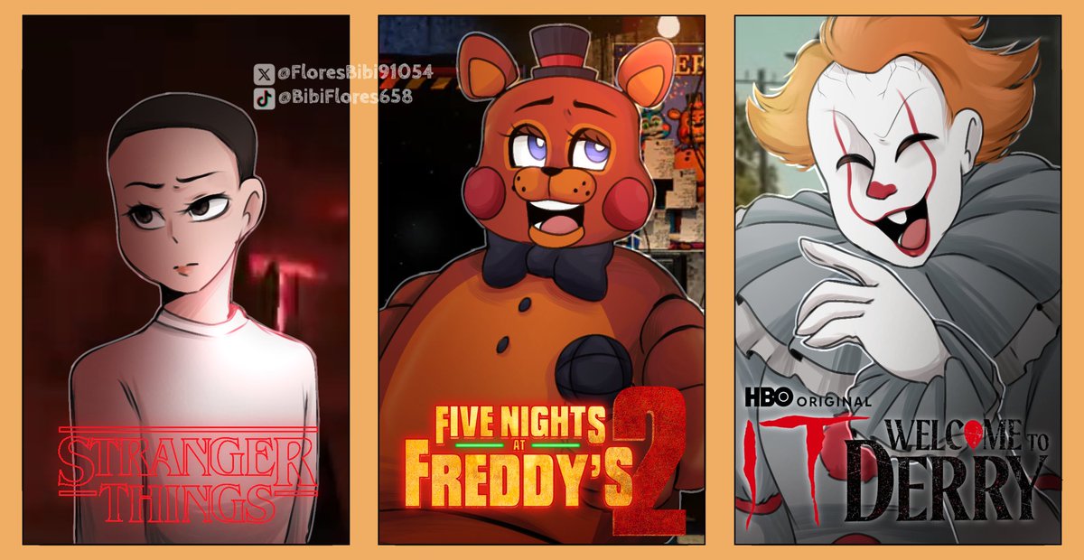FloresBibi91054's tweet image. MEJORES SERIES Y PELICULA DEL AÑO🥳🤯💯

#fnaf2movie #WelcomeToDerry #Stranger