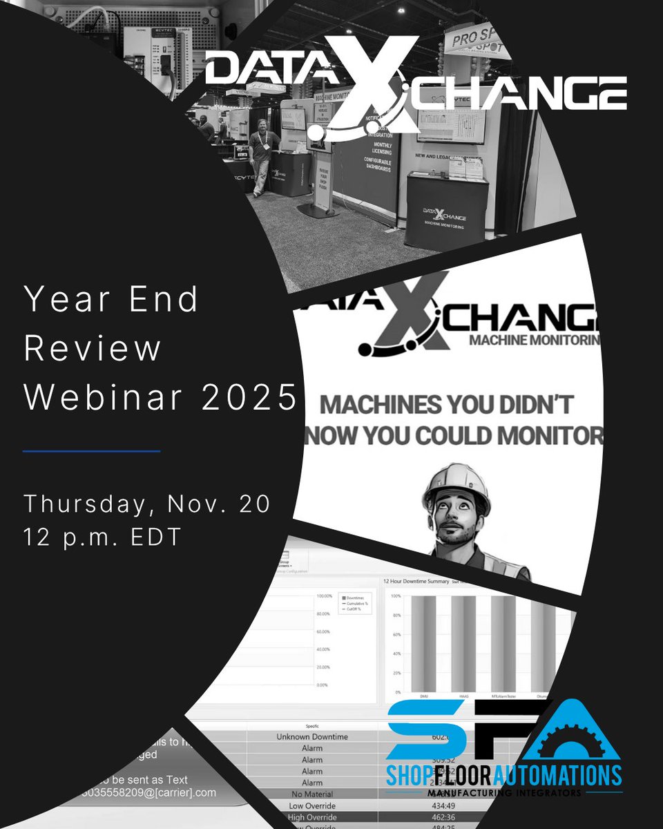 sfa_inc's tweet image. It&apos;s the final @ScytecInc #webinar of the year, capturing the major moments &amp;amp; updates that made #DataXchange shine ☀️ in 2025. Attend tomorrow and get a glimpse of the 2026 roadmap 🥁 zurl.co/5igx0 #equipmentmonitoring #cncmachines #CNCmonitoring #shopfloormonitoring
