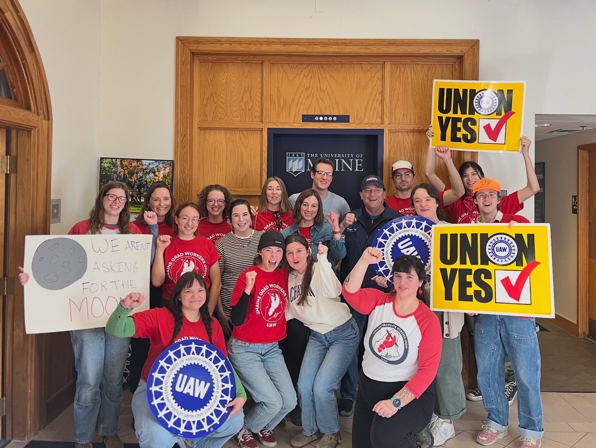 Another day, another picket! Brother <a href="/TroyJackson207/">Troy Jackson</a> joins UMaine Graduate Workers <a href="/UAW/">UAW</a> in calling on <a href="/UMaine/">University of Maine</a> to settle a fair contract!