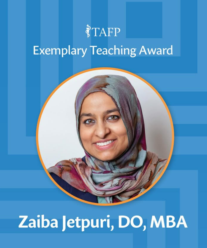 UNTHealth_TCOM's tweet image. The @TXFamilyDocs  recognized two TCOM grads for their sensational work. Dr. Zaiba Jetpuri received this year’s Academic Exemplary Teaching Award, &amp;amp; Dr. Jessica Nu Glick was this year’s TAFP Rising Star. We are so proud of the difference they are making in medicine.