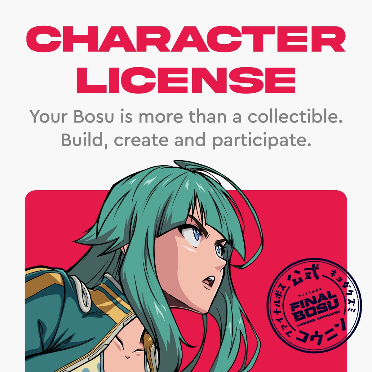 Licensing rights are now live for Final Bosu holders.

You can now create, build, and collaborate using your own character from the Final Bosu universe.

Full details 👇