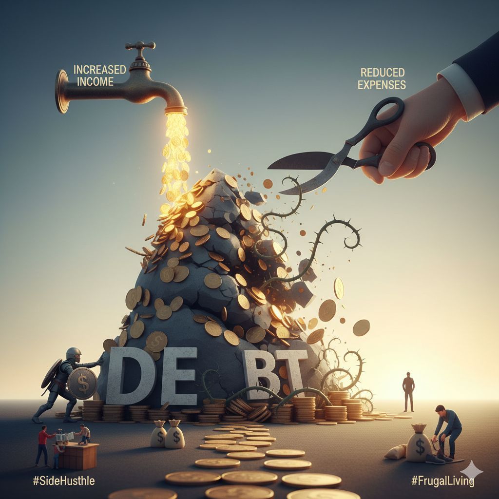MarcJohnso8778's tweet image. The single best way to accelerate debt payoff? 

Reduce expenses AND increase income. 

Every extra dollar is a soldier fighting for your freedom. 💸 

#SideHustle #FrugalLiving