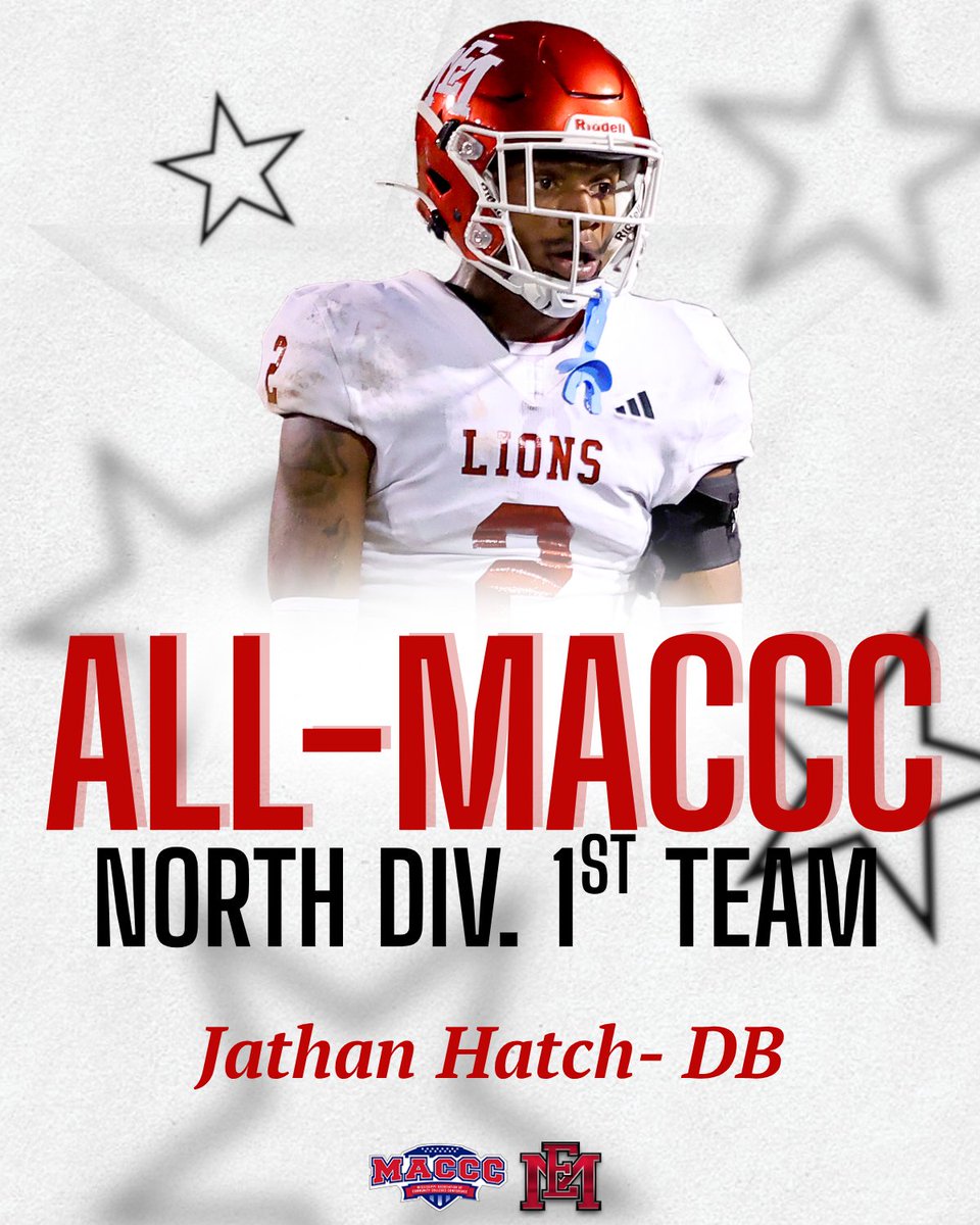 Congratulations DB Jathan Hatch, named to the All-MACCC first team! #PR1DE 
Hatch, a bounce-back from the University of Louisville by way of Biggersville High School, was EMCC’s No. 3 tackler this past year with 51 stops.