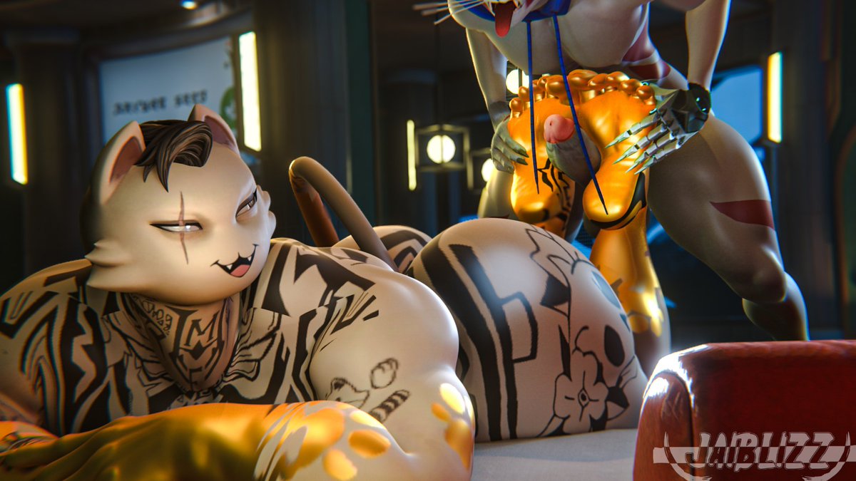 "I didn't know that you were in to feet, hon."

Probably something Meowdas would say.

Both gatti: <a href="/CamSevenArts/">camseven.bsky.social (COMMS OPEN)🔞🔜MFF</a>