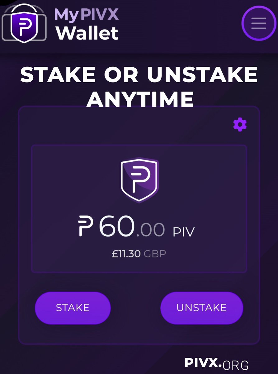 Earning made simple.
 Stake your PIVX anytime.
💜 Your #PIVX, your control. Stake or unstake whenever you want.
⚡ 60 PIV and counting… staking never felt this easy.
🔒 Smart staking starts with PIVX.
💼 Grow your PIVX bag effortlessly  stake on the go 🤑

#PIVX #privacy
