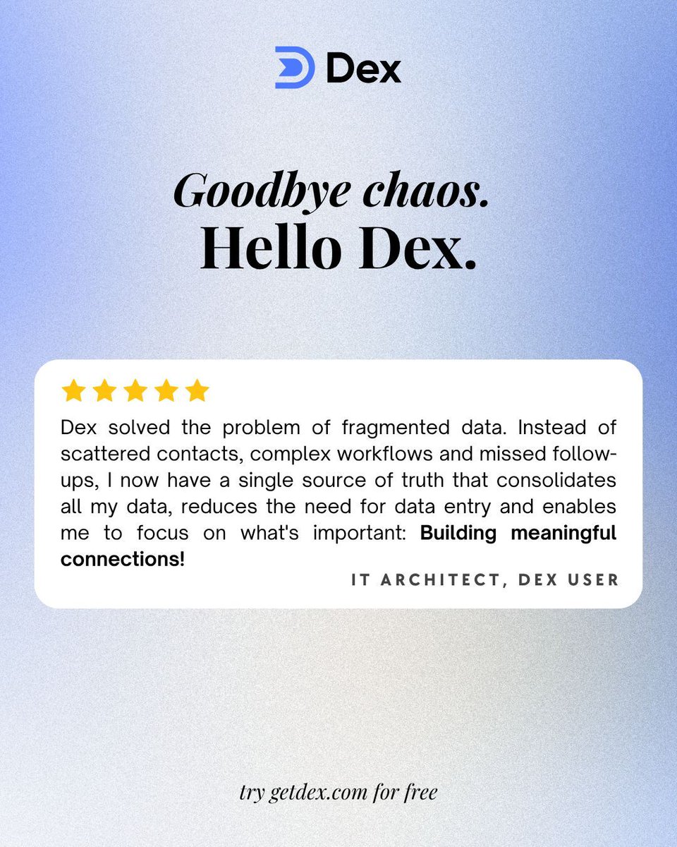 dexprm's tweet image. We heard it from one of you: Dex makes connection simple again.