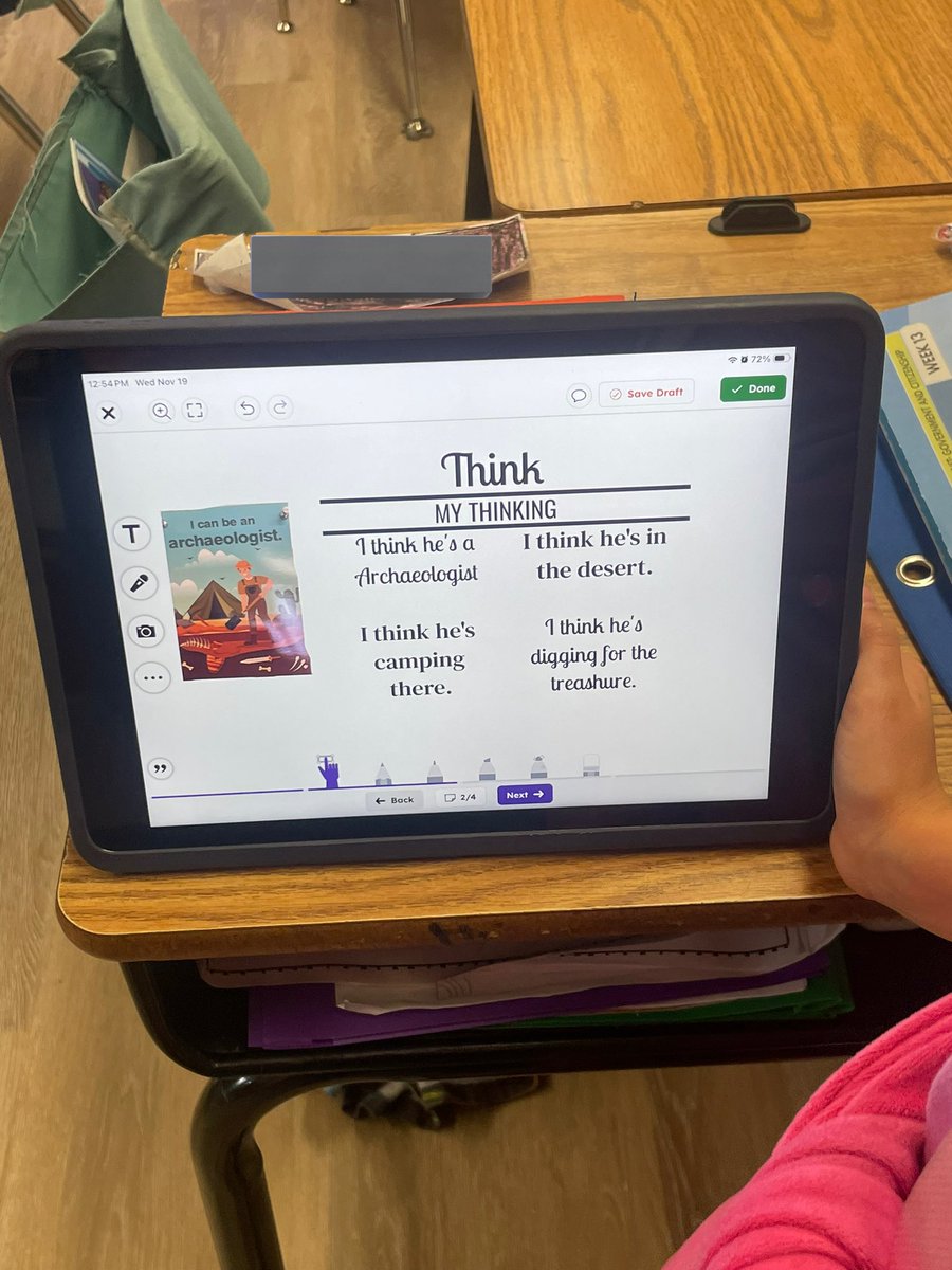 mspuente17's tweet image. New iTime station using the See Think Wonder thinking routine! 💭 

Each week we will change the career poster and students will complete their See Think Wonder Seesaw. 

Then they will research their wondering and create an informational product. 

#AVID #risddreambig #RISDTLA