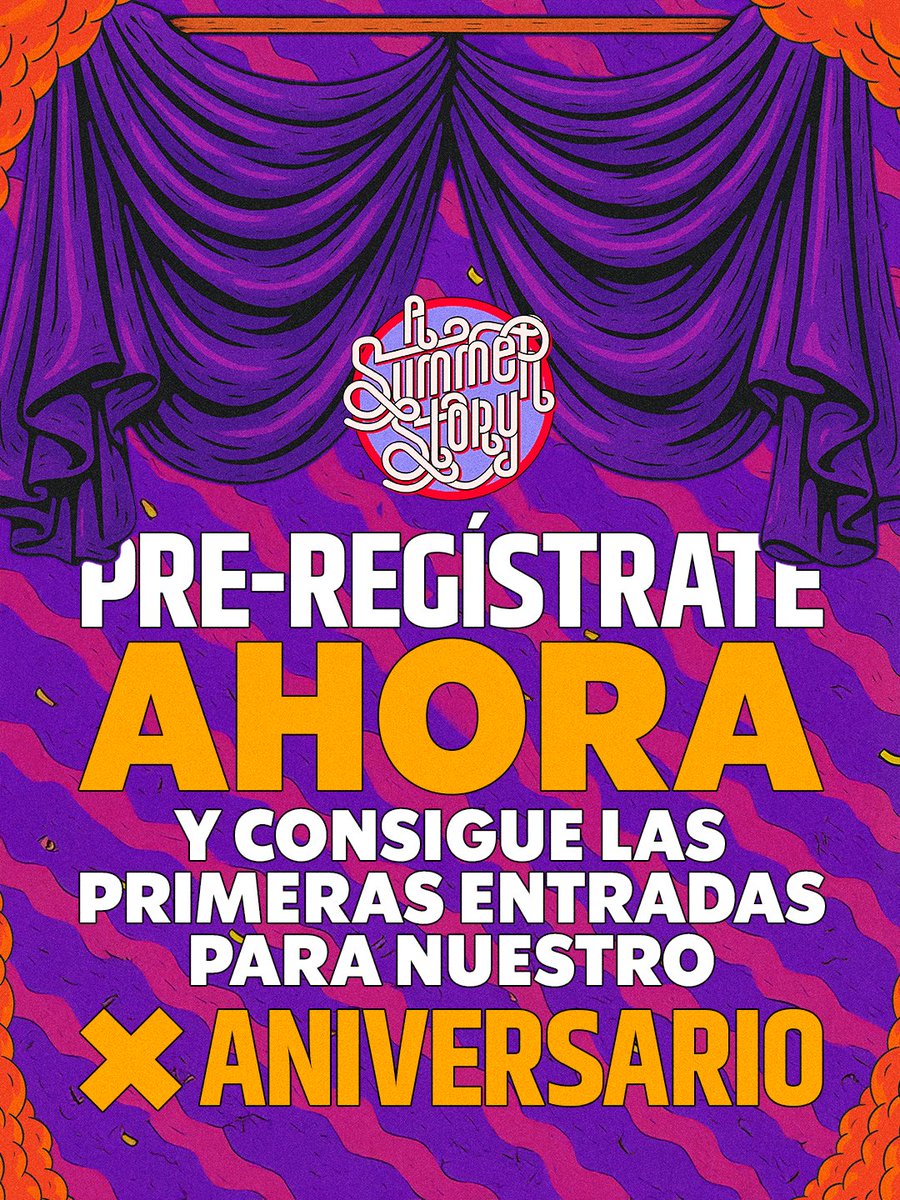 ASummerStoryOfi's tweet photo. 🚨 PRE-REGÍSTRATE GRATIS AHORA y consigue las PRIMERAS ENTRADAS para nuestro X Aniversario.

Esta edición de A Summer Story va a ser ÉPICA🤯Así que si no te quieres quedar atrás, ¡corre a https://t.co/jhi3mXz968 a pre-registrarte y poder conseguir tus entradas ANTES QUE NADIE!🫵🏼 https://t.co/1hSvu4eWQY