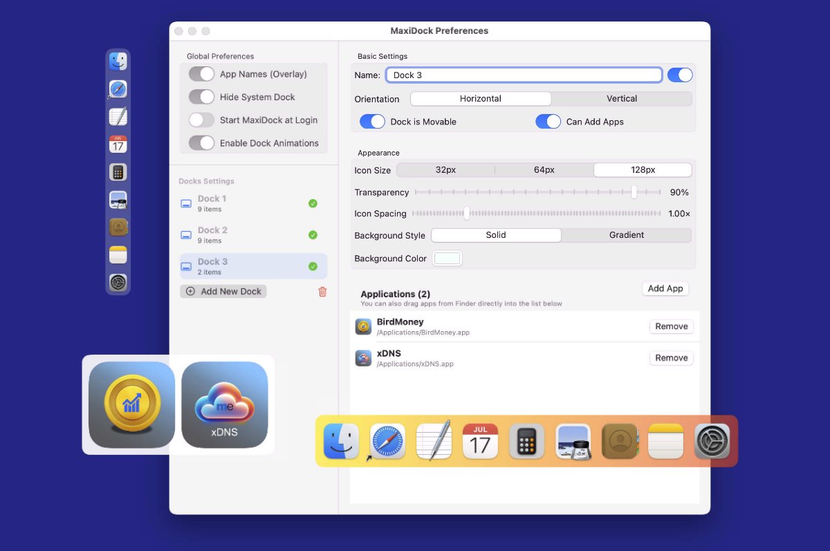 bestofdesign's tweet image. #apps #mac #macOS #dock #trial #app
MaxiDock is the best alternative to the Apple dock on macOS.  You can create and manage up to 20 docks. 

elonovo.com/app/maxidock