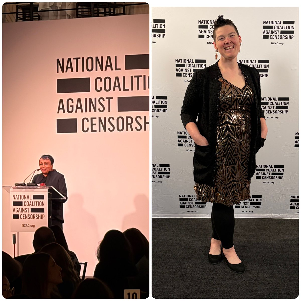 GeometricRabbit's tweet image. Headed home from the @ncacensorship gala feeling inspired and resilient as well as encouraged by how many folks are engaged in ensuring #FreePeopleReadFreely. 

#hopeful #LibraryLife #travel