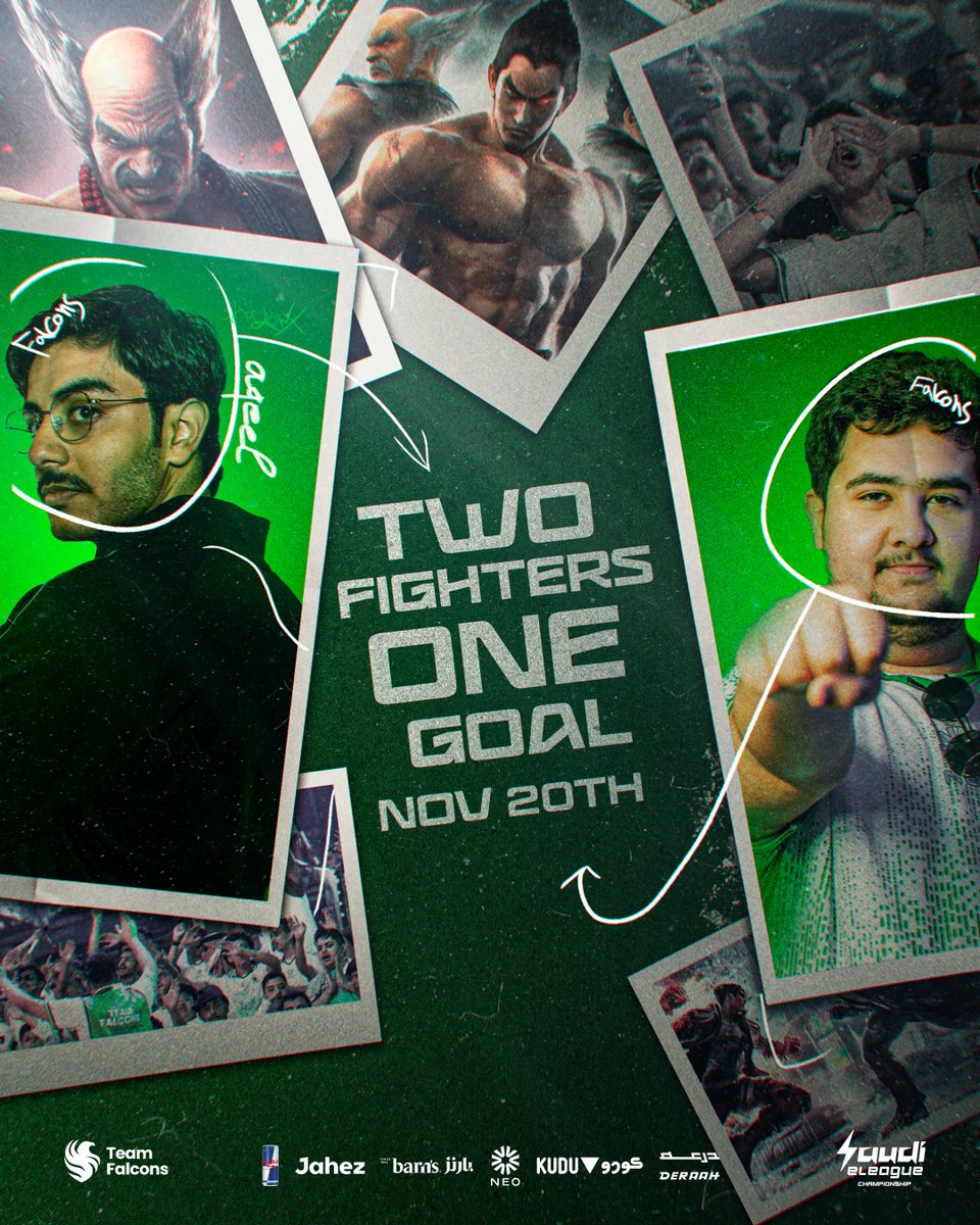 The Fighting Duo 

— مـقـاتلينا عقيل وشامان جـاهـزين وينتظرونكم في أرينا <a href="/SEL_Fighting/">الدوري السعودي للرياضات الإلكترونية القتالية</a> للعبة تيكن 8 👊🏼⚡️

📌 | SEF Arena 
📅 | 20 نوڤمبر 
🔗 | fans.falcons.sa/events  

#شجع_الأخضر - #FalconsAreHere