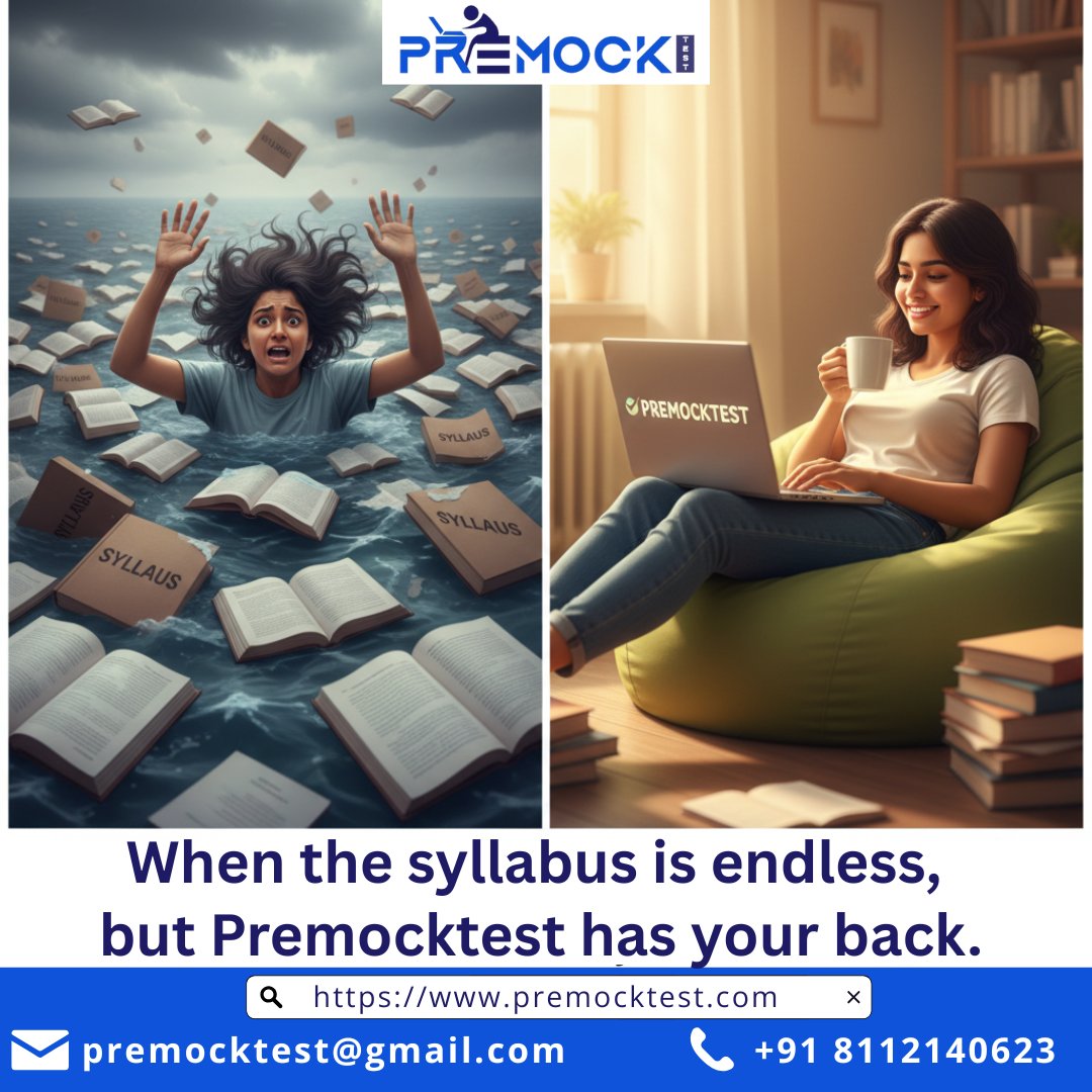 PremockT90018's tweet image. When the syllabus feels endless, PreMockTest has your back — with smart insights, daily mocks &amp;amp; structured prep!
#PreMockTest #DailyMocks #OnlineExamPrep #CompetitiveExams #IndiaLaunch #BankExam #SBI #IBPS #RBI #SSCCGL #SSCCHSL #SSCMTS #SSCCPO #SSCPreparation #RRBNTPC #RRB