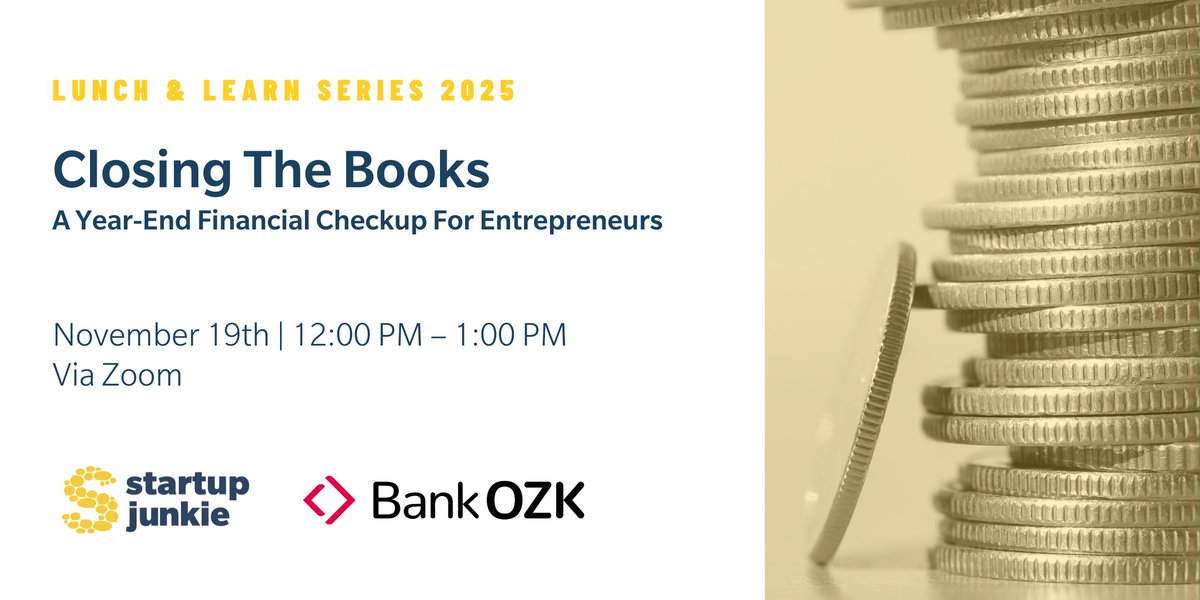 Our “Closing the Books” webinar, an end-of-year financial checkup, is live today at 12:00 PM!

Our speakers will walk you through the key steps to wrap up 2025, prepare for tax season, and set clear financial goals for 2026.

Join on Zoom: us02web.zoom.us/j/82877238987