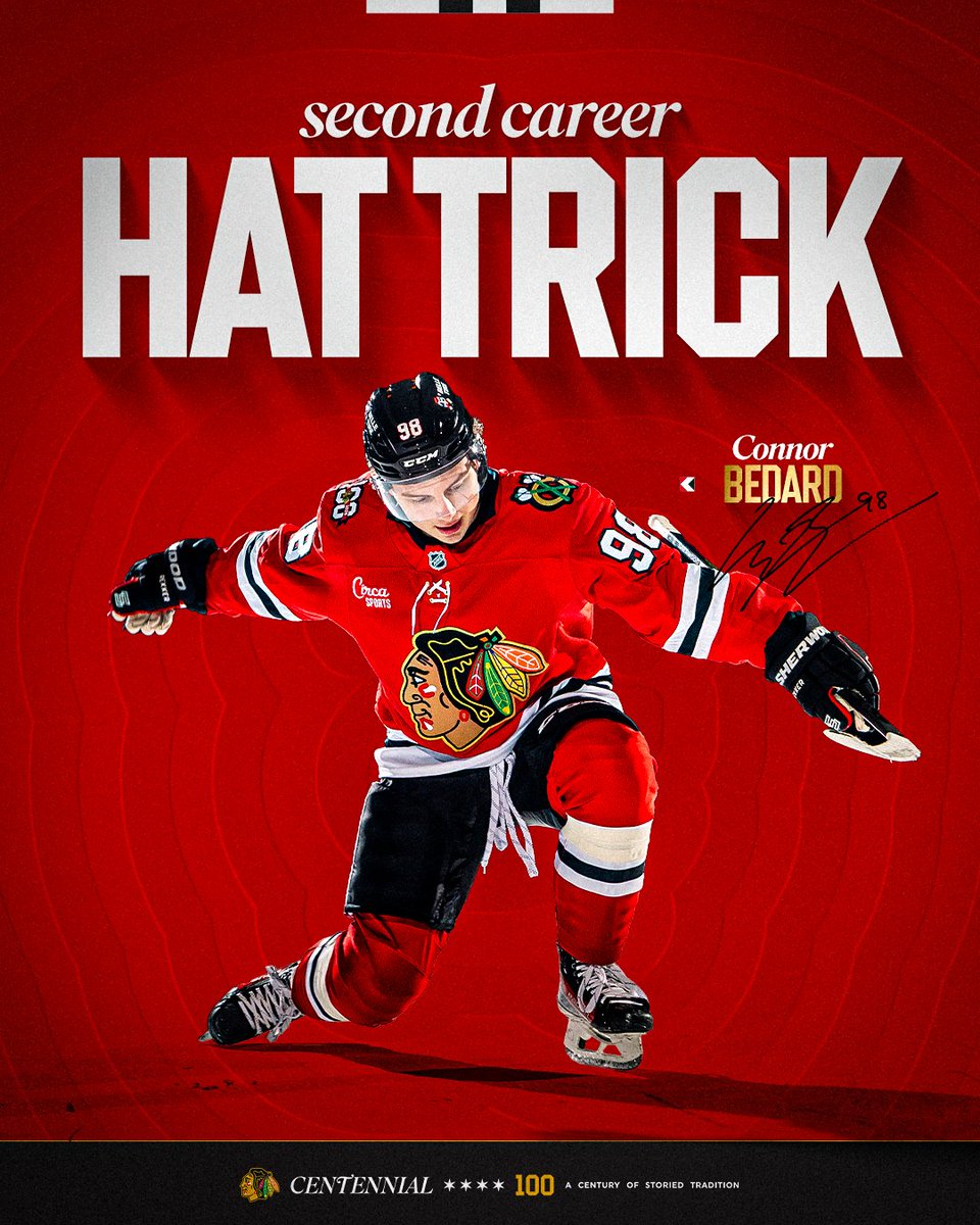 NHLBlackhawks's tweet image. hats off to Connor Bedard👏