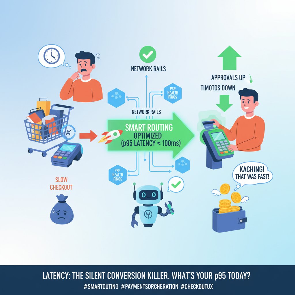 paytring's tweet image. Latency is a silent conversion killer. 🧪 Technical: PSP health pings + p95 latency routing → approvals up, timeouts down. If checkout feels snappy, wallets stay open. What’s your p95 today?

#Latency #SmartRouting #PaymentsOrchestration #CheckoutUX #Fintech #EcommerceGrowth